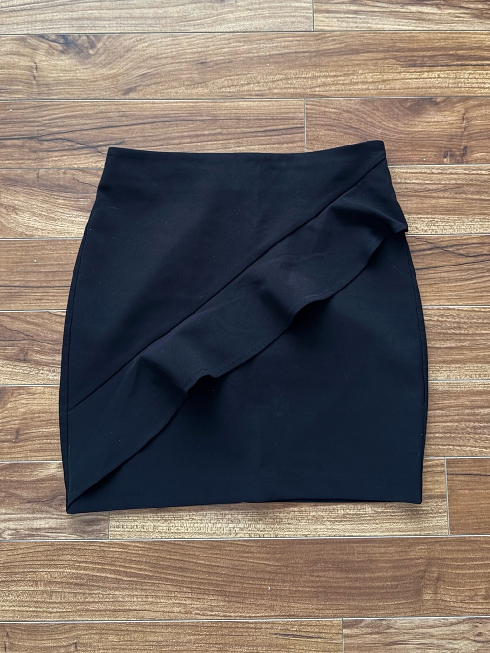 Dynamite Black Ruffle Wrap Mini Skirt Size Small S